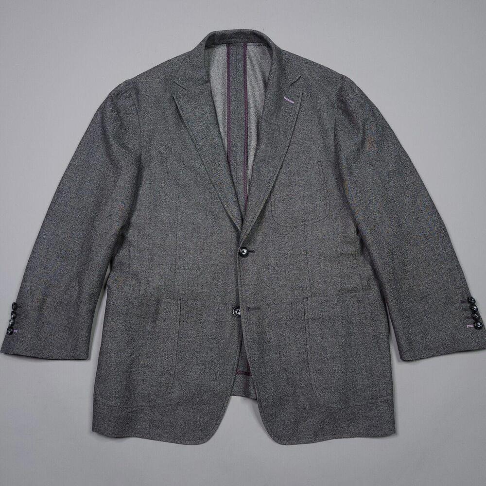 Trunk Club Custom Unstructured Gray Wool Blazer Surgeons Cuffs Designer 44 Chest
